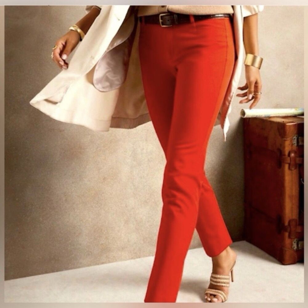 Banana Republic Size 2 Red Ankle Pants Sloan Stretch Pocket Business Casual